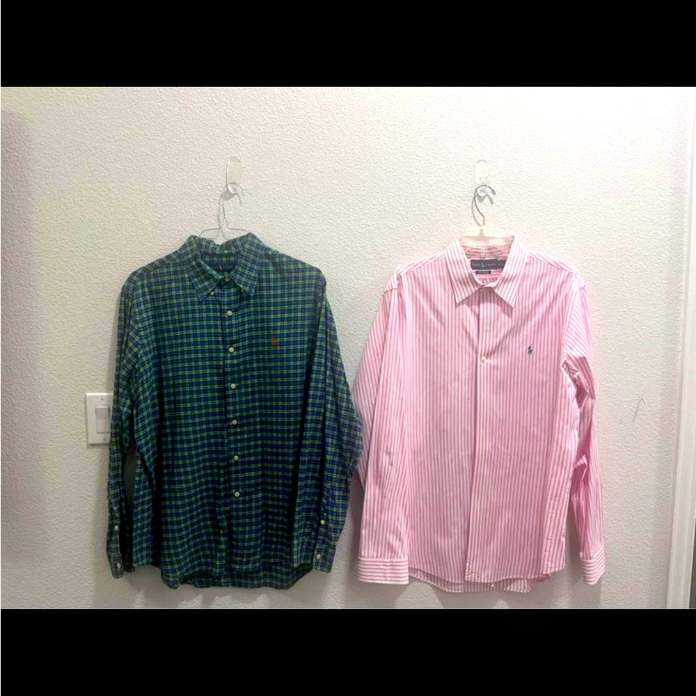 XL Men’s long sleeve Polo Ralph Lauren dress shirt bundle, qty of 2